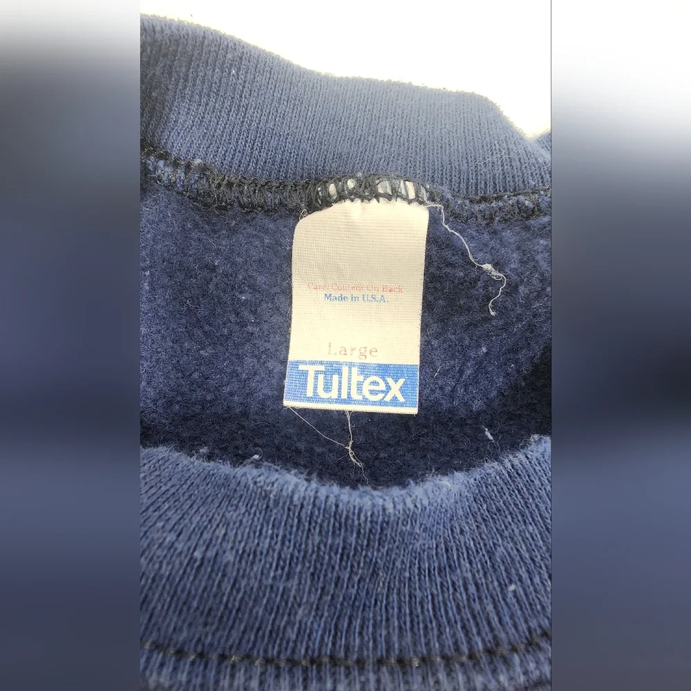 Vintage West Virginia University Unisex Tultex Sweatshirt Size Large, Navy Blue - Picture 11 of 12